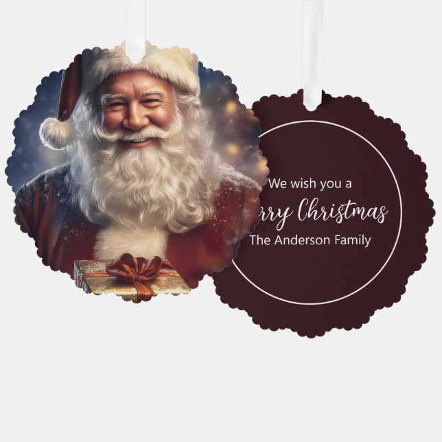 Santa Ornament Card  (Vorderseite/Rückseite)