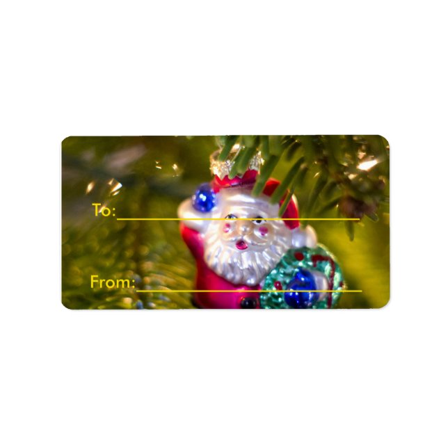 Santa Ornament Gift Labels Adressaufkleber (Vorne)