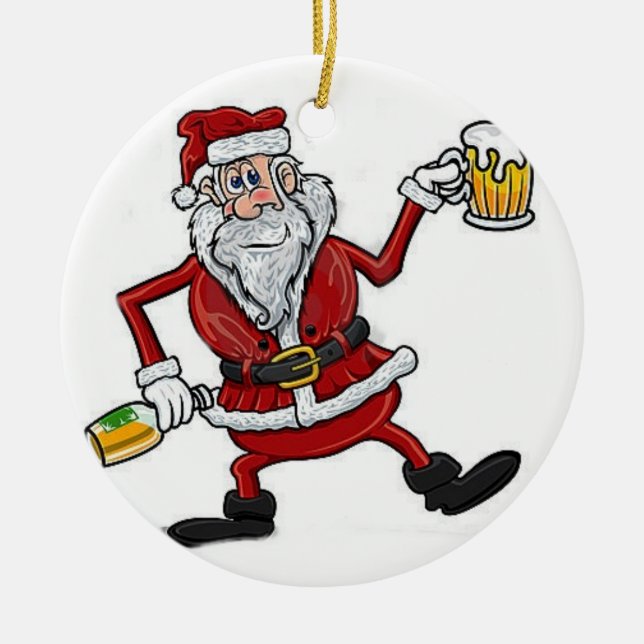 SANTA-ORNATION VON DRUNKIN KERAMIK ORNAMENT (Vorne)