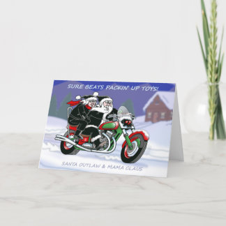 Santa Outlaw mit Mama Claus Weihnachtskarte© Karte