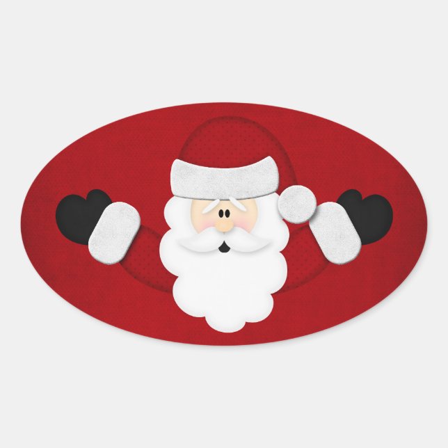 Santa Ovaler Aufkleber (Vorderseite)