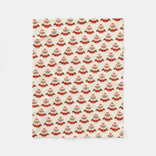 Santa Owl Fleece Blanket