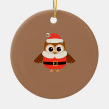 Santa Owl Ornament
