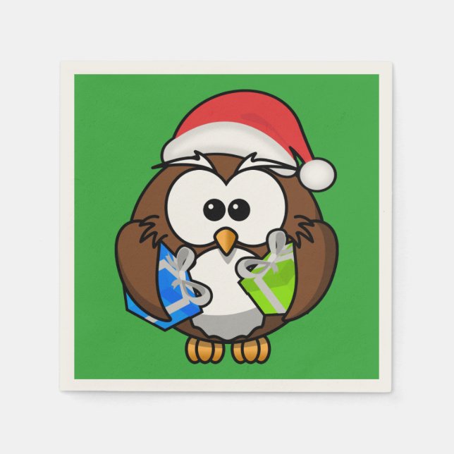 SANTA OWL SERVIETTE (Vorderseite)