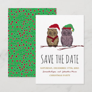 Santa Owl und Elf Owl Save the Date