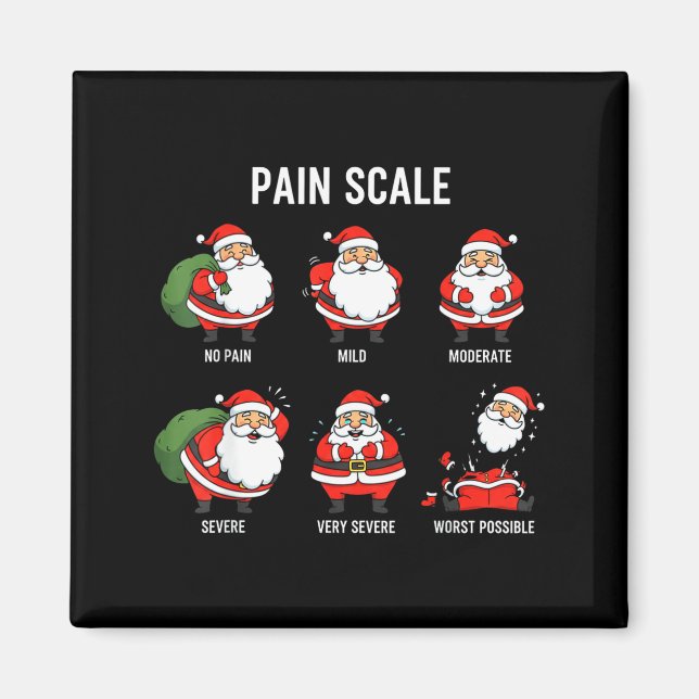 Santa Pain Scale Funny Christmas Design For Nurse  Magnet (Vorne)
