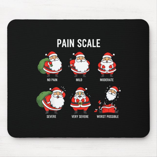 Santa Pain Scale Funny Christmas Design For Nurse  Mousepad (Vorne)