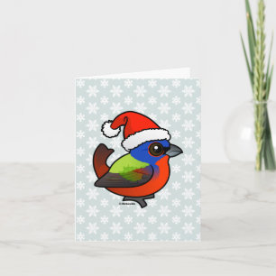 Santa Painted Bunting Feiertagskarte