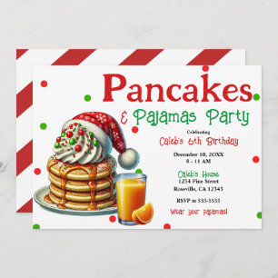 Santa Pancakes & Pajamas Weihnachts PJ's Party Einladung
