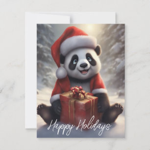 Santa Panda Bear Feiertagskarte