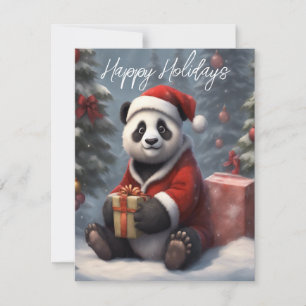 Santa Panda Bear Feiertagskarte
