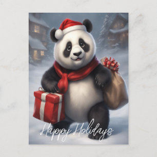 Santa Panda Bear Feiertagspostkarte
