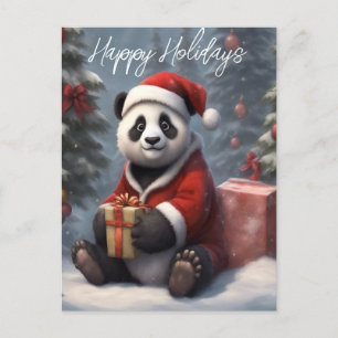 Santa Panda Bear Feiertagspostkarte