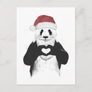Santa Panda Feiertagspostkarte