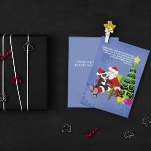 Santa Panda Flach Weihnachtskarte Feiertagskarte