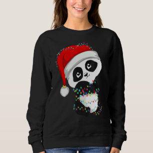 Santa Panda Weihnachtsbeleuchtung Bear Lover Panda Sweatshirt