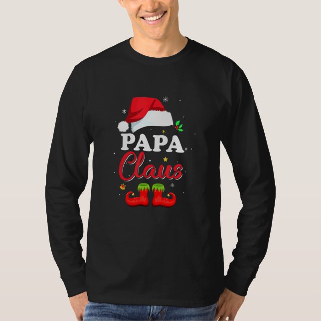 Santa Papa Claus Matching Family Pajamas Weihnacht T-Shirt (Vorderseite)