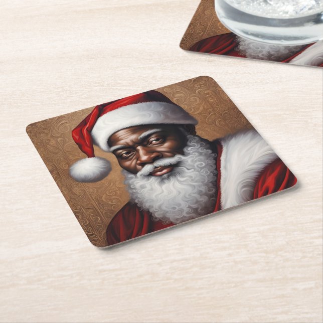Santa Paper-Untersetzer Rechteckiger Pappuntersetzer (angewinkelt)