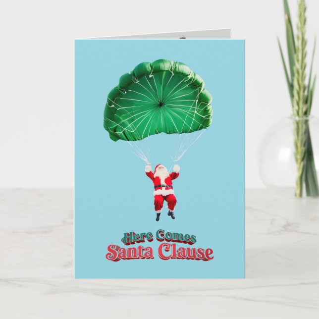 Santa Parachute Karte (Vorderseite)