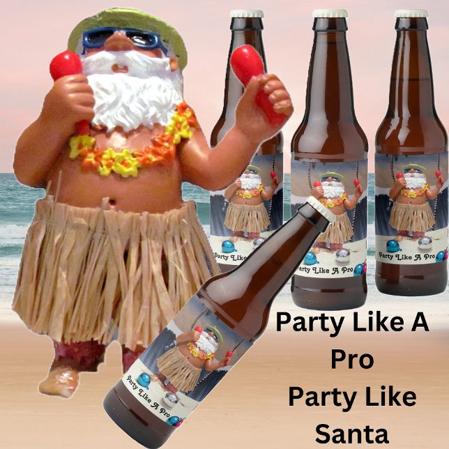 Santa Party wie ein Pro-Bier / Weinetikett Bierflaschenetikett (Von Creator hochgeladen)