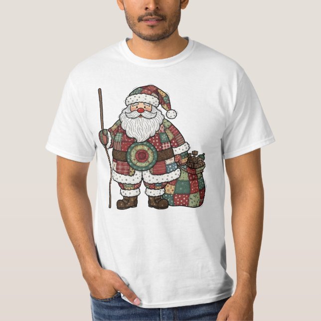 Santa Patchwork T-Shirt (Vorderseite)