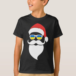 Santa Patriotische Ukraine Sungles Weihnachten T-Shirt