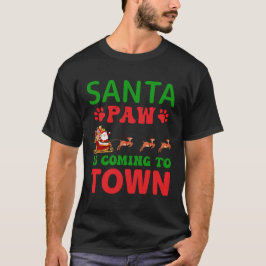 Santa Paw geht in die Stadt T-Shirt