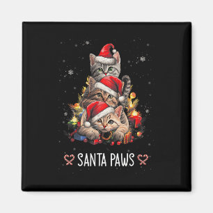 Santa Paw und Claw Santa Cat Weihnachtsbaum Lichte Magnet
