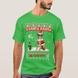Santa Paws Boxer Frohe Weihnachten Hund Lustiges X T-Shirt