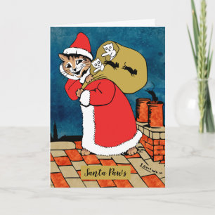 Santa Paws Cat Faltkarte Karte