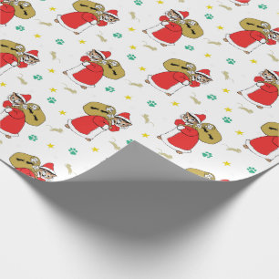Santa Paws Cats Weihnachten Geschenkpapier