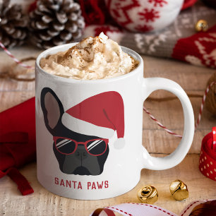Santa Paws Christmas Black French Bulldog Kaffeetasse