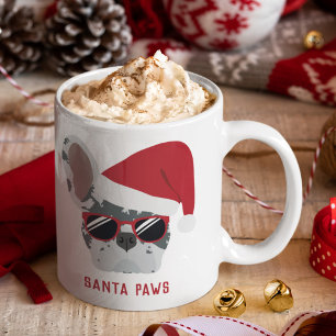 Santa Paws Christmas Blue Merle French Bulldog Kaffeetasse