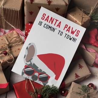 Santa Paws Christmas Blue Merle French Bulldog Karte