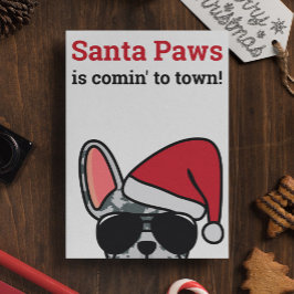 Santa Paws Christmas Blue Merle French Bulldog Karte