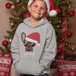 Santa Paws Christmas Brown und Tan French Bulldog Hoodie<br><div class="desc">Santa Paws kommt nicht in die Stadt! Dieser braune und bräunliche französische Bulldogge ist bereit für die Weihnachtsfeiertage mit einer roten Weihnachtsmannmütze und natürlich nicht zu vergessen die stilvolle Sonnenbrille.</div>