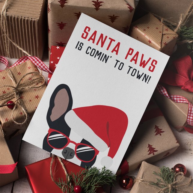 Santa Paws Christmas French Bulldog Karte (Von Creator hochgeladen)