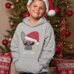 Santa Paws Christmas Lilac Tan French Bulldog Hoodie<br><div class="desc">Santa Paws kommt nicht in die Stadt! Dieser lila und bräunliche französische Bulldogge ist bereit für die Weihnachtsfeiertage mit einer roten Weihnachtsmannmütze und natürlich auch die stilvolle Sonnenbrille nicht zu vergessen.</div>