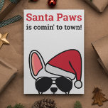 Santa Paws Christmas White French Bulldog Card Karte<br><div class="desc">Santa Paws is comin' to town! This white french bulldog is ready for the Christmas holidays wearing a red Santa hat and of course,  not forgetting the stylish aviator sunglasses too. Different colored french bulldog options are also available.</div>