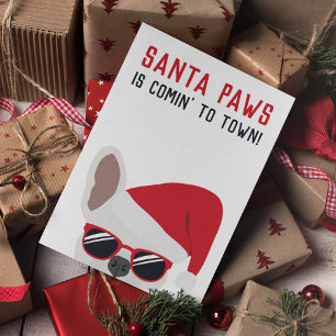 Santa Paws Christmas White French Bulldog Karte