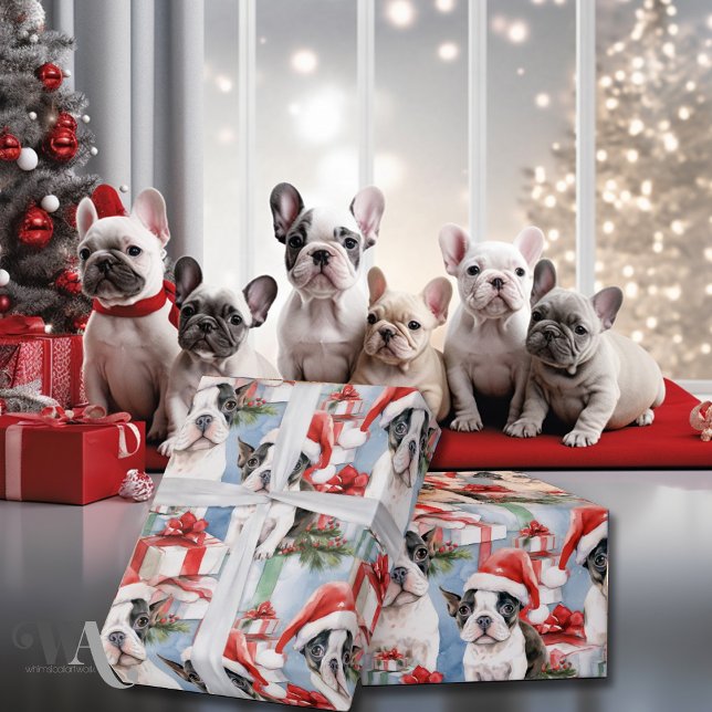 Santa Paws Christmas Wrap Frenchie Edition Geschenkpapier (Von Creator hochgeladen)