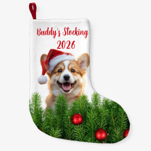 Santa Paws Corgi-Weihnachtsstrumpf Kleiner Weihnachtsstrumpf
