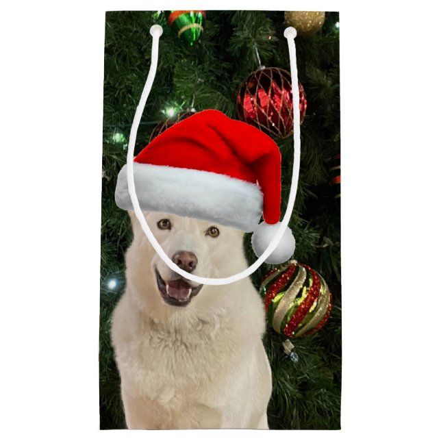 Santa Paws - Crystal the Husky Dog Weihnachten Kleine Geschenktüte (Vorderseite)