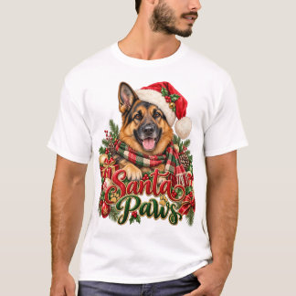 Santa Paws-Deutsch Shepherd-Weihnachts-T-Shirt T-Shirt