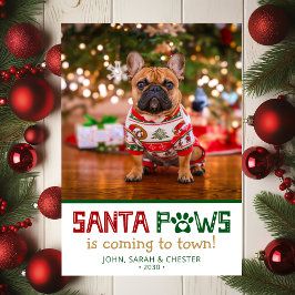 Santa Paws Dog Foto Feiertagskarte