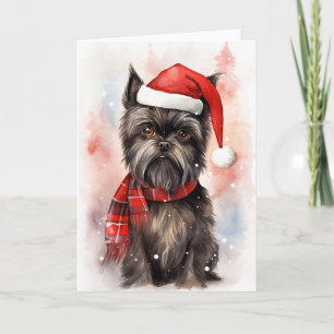 Santa Paws Festive Affenpinscher Hund Weihnachten Dankeskarte