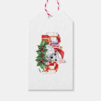 Santa Paws Gift Tag - Weihnachten Chihuahua Geschenkanhänger