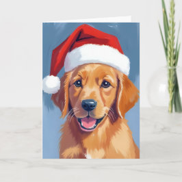 Santa Paws | Golden Retriever Welpen Weihnachten Karte