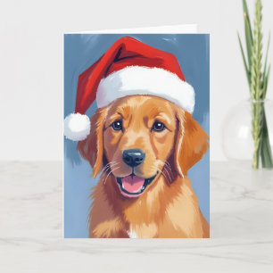 Santa Paws Golden Retriever Welpen Weihnachten Karte