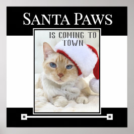 Santa Paws kommt in das Weihnachtsgebäck der Stadt Poster